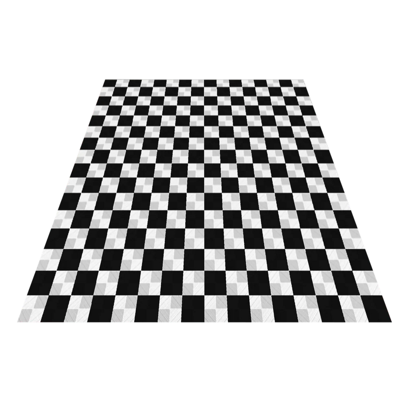 Swisstrax Ribtrax Pro 2-Car Garage Bundle (Checkered – Black/White)